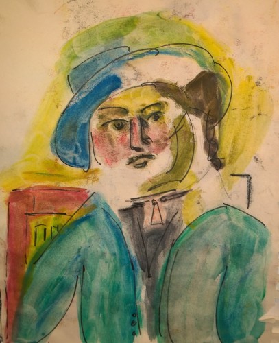 Après Matisse, "Marguerite au chapeau de cuir" (1914), drawing by William Eaton