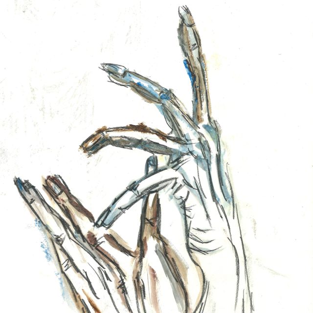 Maria's hands, 2020, by William Eaton